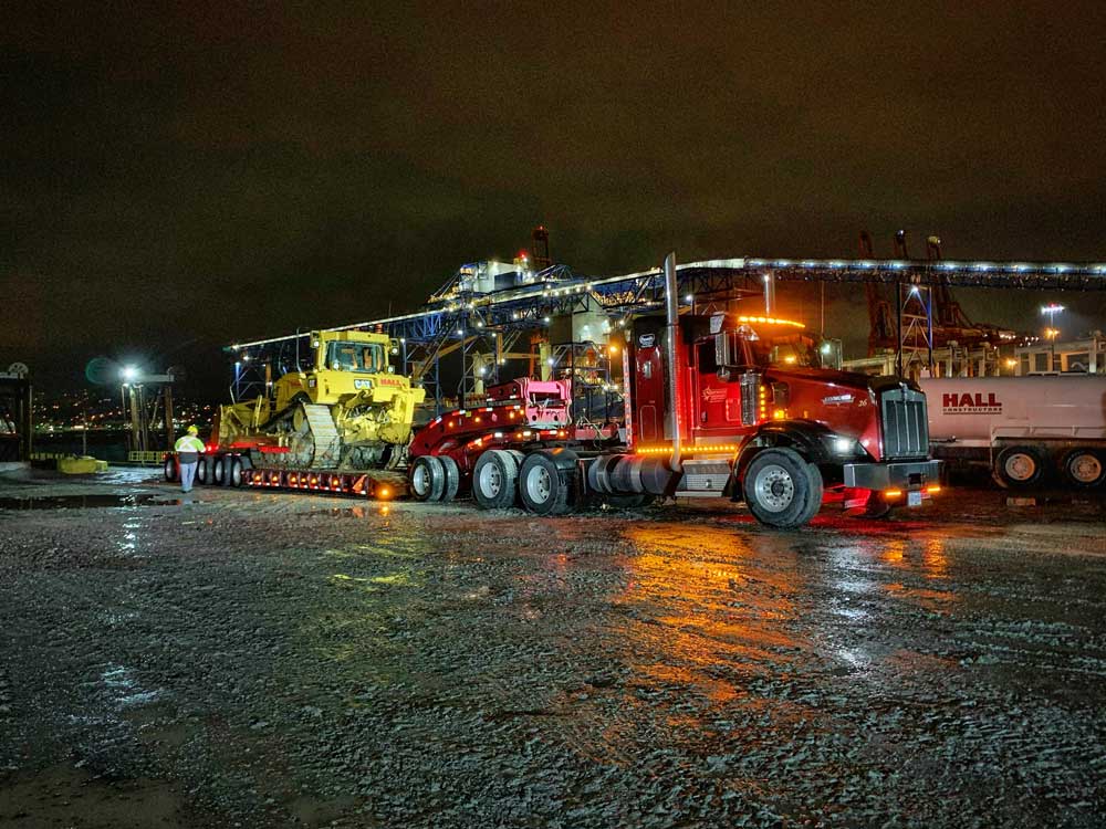 Caterpillar Dozer On Lowbed British Columbia